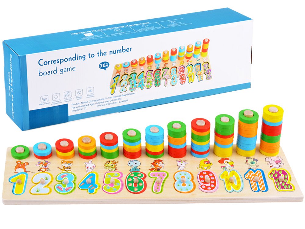 Colorful wooden puzzle with numbers 