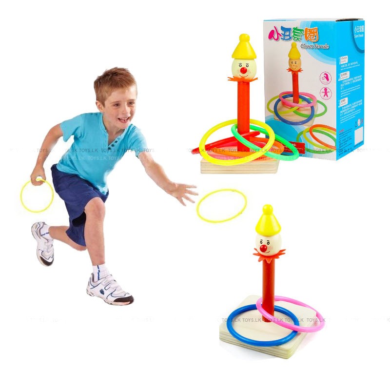 Wooden Throwing Circle Game Clown Ferrule