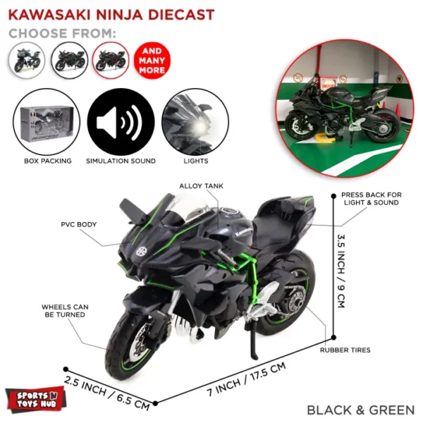 Diecast Kawasaki Ninja H2R 1.9 Scale