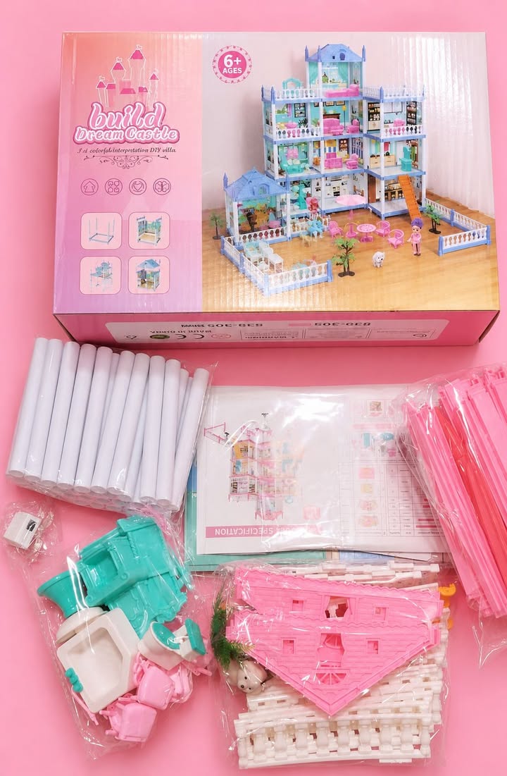 Pretend Play Doll House With Barbie & Other Accessories